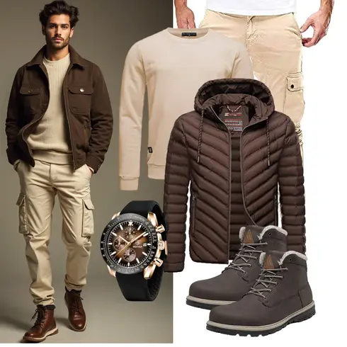 DunkelBraun/Grau/Braun/Khaki/Dunkelgrün/Dunkelgrau Wattierte Stiefel/Sicherheitsschuh/Winter Stiefel/Gefütterte Stiefelette/Winter Stiefelette/Trekkingstiefel/Winter Sneaker/Wasserfester Schuh/Klassischer Stiefel/Wasserdichter Stiefel/Herren Lederschuhe Pastaza kombinieren