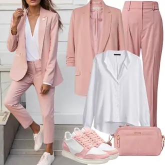 Kombinacije za posao sa Bež/Bijela Pletenina/Bluza I Tunika/Majica I Top Veći Broj/Tunika/Pletivo Veći Broj/Bluza Veći Broj Vila "Savršeno za proljeće"