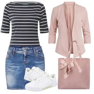 Outfit s Hnědá/Růžová/Fialová Džínová vintage Sukně/Džínová Sukně/Krátká Sukně/70tá Léta MiniSukně LTB "Vzhledy pro volný čas"