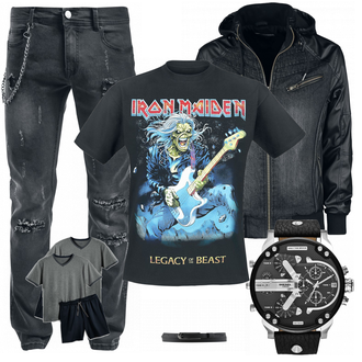 Outfit mit Grau Unterwäsche Tchibo "Iron Maiden"
