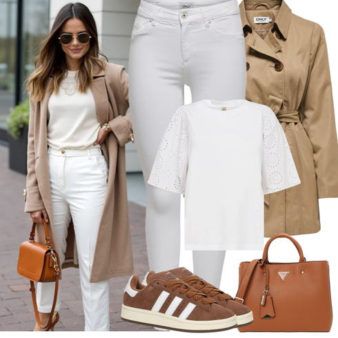 Comment poter Gris/Blanc/Crème/Argent Jeans Thermiques/Jean Taille Haute/Jean Taille Basse/Jean Coupe Slim/Jeans Capri/Bottine Cheville/Jean Motard/Jean Taille Basse/Jeans avec Fente/Chaussures en Cuir/Jean Push-up Only avec Beige/Kaki/Marron Manteau/Manteau D'été/Women's Trenchcoats/Trench Manteau Only