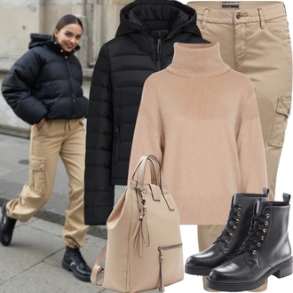 tenues avec Kaki/Marron/Beige Pantalon de jogging cargo/Pantalon Cargo Urban Classics "Parfait pour l'hiver"
