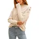 Greensen Langarm-Bluse mit Rundhalsausschnitt, Locker, Lässig, Weich, Hautfreundlich, Pullover, Oberteil, Atmungsaktiv, mit Rundhalsausschnitt, Pullover, Pullover, Damen(M-Aprikose)