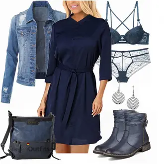 Schicke Outfits Französische mit Blau/Dunkelblau BH Slip Set/Spitzenbustier/BH-Slip Set mit Bügel/Wäsche-Set/Bustier/Dessous-Set Aus Spitze SHEKINI "Schickes Herbst Outfit"Look: Boyfriend, Sexy, Babydoll, Französische, Disco, Schön, Romantisch