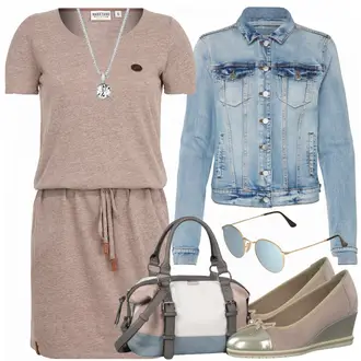 Outfit mit Silber/Grau Reich verzierte Halskette/Anhänger/Kettenuhr/Collier/Feine Kette ELLI "ThursdayVibes"