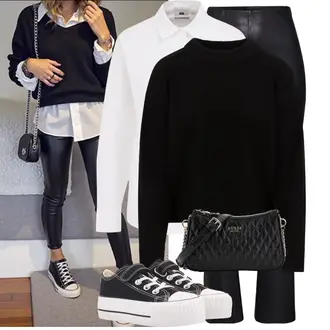 Outfit met wit/Crème Blouse met Lange Mouwen/Lange Blouse WE Fashion "Modieuze lente-outfit"