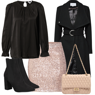Outfit mit Schwarz Bluse Claire "Abend Outfit"