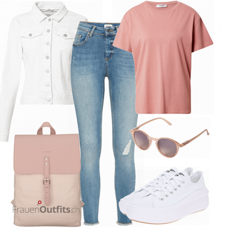 Outfit mit Weiß Sneaker Converse "Frühlingsoutfit"
