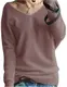LinyXin Cashmere Damen Winter Kaschmir übergroße Pullover lose V-Neck Fledermausärmel Warm Gestrickter Oversize Pullover aus Wolle (S / 38-44, Braun)