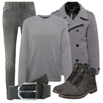 Outfit mit Schwarz Stiefel Rieker "Herbstlicher Look"