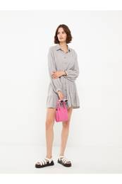 Plain Long Sleeve Women's Shirt Dress
