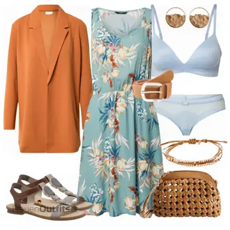 Party Outfits mit Grau Kleid Große Größe/Blusenkleid Only "Auffälliger Sommer Look"