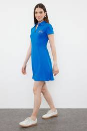 Saks Skater/Waist Embroidered Cotton Stretchy Knitted Mini Dress
