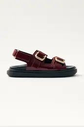 Usnjeni sandali Harper enski, bordo barva, S100731-01