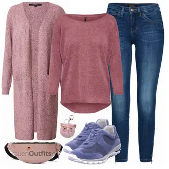 Outfit mit Dunkelrot/Rosa/Lila/Bordeaux 3/4 Bluse/Klassische Tunika/Elegante Tunika/ausgefallene tunika/Festliche Tunika/Lederjacke/Tuniken-Shirt/Bluse Große Größe/Tunika Only "Lässiger Freizeit Look"