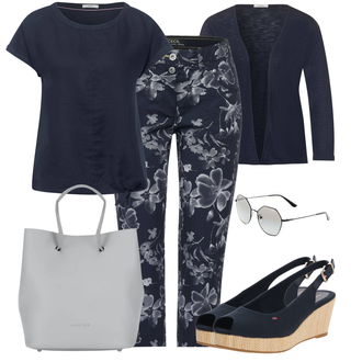 Kurz/Mini Outfit mit Grau Accessoire/Beuteltasche Expatrié "Sommerliche Bekleidung"