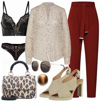 Outfit mit Beige High Heel Geox "Love Divine Bluse"