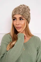 Women's cap Eliza K205 cappuccino + light khaki