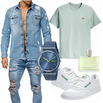 Outfit mit Grün/Weiß/Blau Lacoste "Fruhlings Outfit"