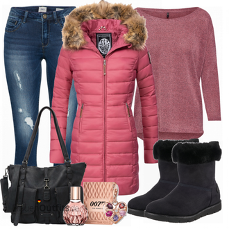 Outfit mit Dunkelrot/Rosa/Lila/Bordeaux 3/4 Bluse/Klassische Tunika/Elegante Tunika/ausgefallene tunika/Festliche Tunika/Lederjacke/Tuniken-Shirt/Bluse Große Größe/Tunika Only "ONLY Pullover"