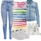 Blaue Jeans-Blazer Outfits image