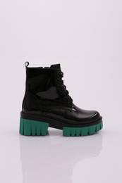 Es805 Women's Boots with a Thick Sole, Lace-up Heels.