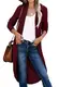 JayscreateEU Strickjacke Herbst Winter Damen Grobstrick Strickmantel strickcardigan Lange Damen Herbst Winter Casual Open Front Sweater Offen Pulllover High Stretchy Grobstrickjacke Lange Ärmel,Rot,L