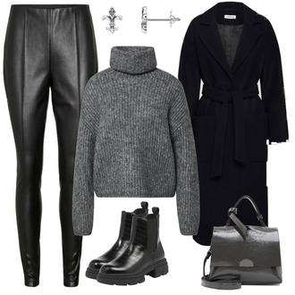 spitze Outfit mit Schwarz Stiefel Chelsea Boot/Flache Stiefelette/Lederjacke Bullboxer "Cooler Freizeitlook"