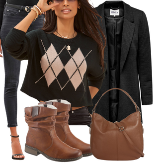 Outfit mit Rot Stiefel Rieker "Freizeit Bekleidung"