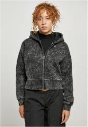 Dmsk krtk oversized runk na zip s kapuc, ern