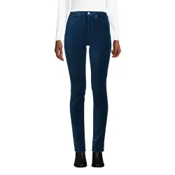 Slim Fit Samthose High Waist in Petite-Gre, Damen, Gre: M Petite, Blau, Baumwoll-Mischung, by Lands'''' End