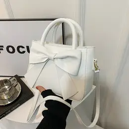 Elegant Ladies Bowknot Crossbody Bag, Fashionable Solid Handbag With Zipper Closure, Shoulder Purse With Lining For Party And Shopping -