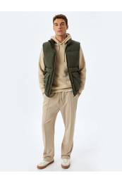Sweatpants with Waist Tie and Pocket Stitching Detail, Cotton