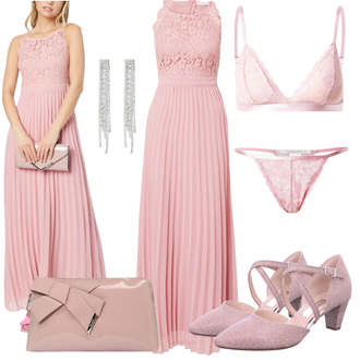 Outfit mit Rosa/Lila Clutch/Kosmetiktasche/Brieftasche/Beuteltasche Ted Baker "Feierliches Outfit"