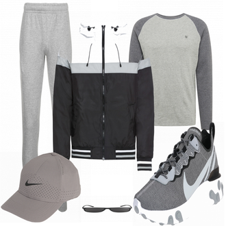 Outfit mit Grau Sneaker Nike Sportswear "Lässiger Freizeit Look"