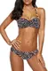 Dokotoo Bandeau Bikini Damen Push Up Zweiteilige Badeanzug Bademode Bikini Set, 03-Leopard, M