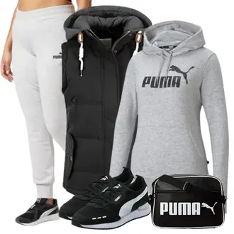 Outfit mit Schwarz Ärmellose Weste/Reitweste/Reiseweste/Funktionsweste/Jagdweste/Kurze Weste/Daunenweste/Steppweste/Trachtenweste/Isolationsweste/Puffer Weste Oxmo "Sport Outfit"