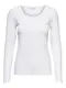 ONLY Longsleeve Damen-Shirt in Schwarz, 15240036 Oberteil aus 95% Baumwolle 5% Elasthan, atmungsaktives Basic Shirt zum Kombinieren, Farbe:Weiß, Größe:XS, Menge:1