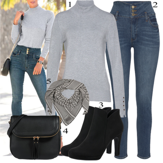 Chic Outfit sa Plava/Tamnoplava/Svjetloplava Traperice Kožna Jakna/Ženske Traperice 7/8 Dužine/Kožne Cipele/Skraćene Traperice/Termo Traperice/Slip-on Traperice/Capri Traperice/Traperice Slim Kroja/Čizma do Gležnja/Push-up Traperice Lascana "Jesenski Outfit"Look: Prekrasan, Rap, Stil, Disko, Chic, Ležerno, cool, moderne, Old Money