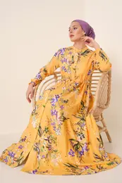 2144 Judge Collar Hijab Dress - A.mustard