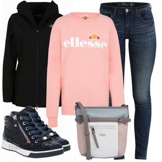 Outfit mit Rosa/Beige/Blau Große Größe Ellesse "Perfekt für den Herbst"