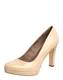 TAMARIS Plateaupumps in Leder-Optik creme