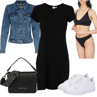 Outfit mit Schwarz Kleid Große Größe/Tunika/T-Shirt Kleid/EtuiKleid/Kleid mit Tasche/JerseyKleid GAP "Summer Outfits"