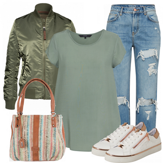 Outfit mit Grau Sommerjacke Alpha Industries "deidre"