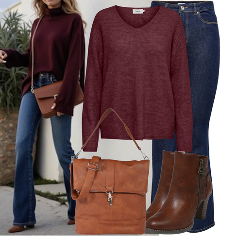 Fliederfarben/DunkelBlau/HellBlau/Blau Hose Große Größe/T-Shirt/Schlaghose Jeans/High Waist Jeans/Jeans mit Schlitz/Winterjacke Only kombinieren