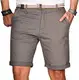 A. Salvarini Herren Bermuda Shorts Kurze Sommer Hose inkl. Gürtel AS-096 [AS-096-Grau-W32]
