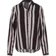 VERO MODA Bluse nachtblau / taupe / rot