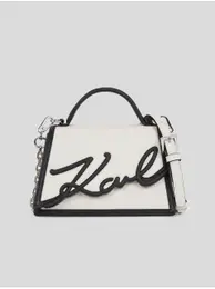 Black-cream women's leather handbag K/Signature 2.0 - Women's
