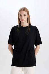 100% Cotton Wide Cut Crew Neck Basic T-Shirt