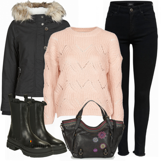 Outfit met Schoudertas Desigual "Outfit voor de winter"